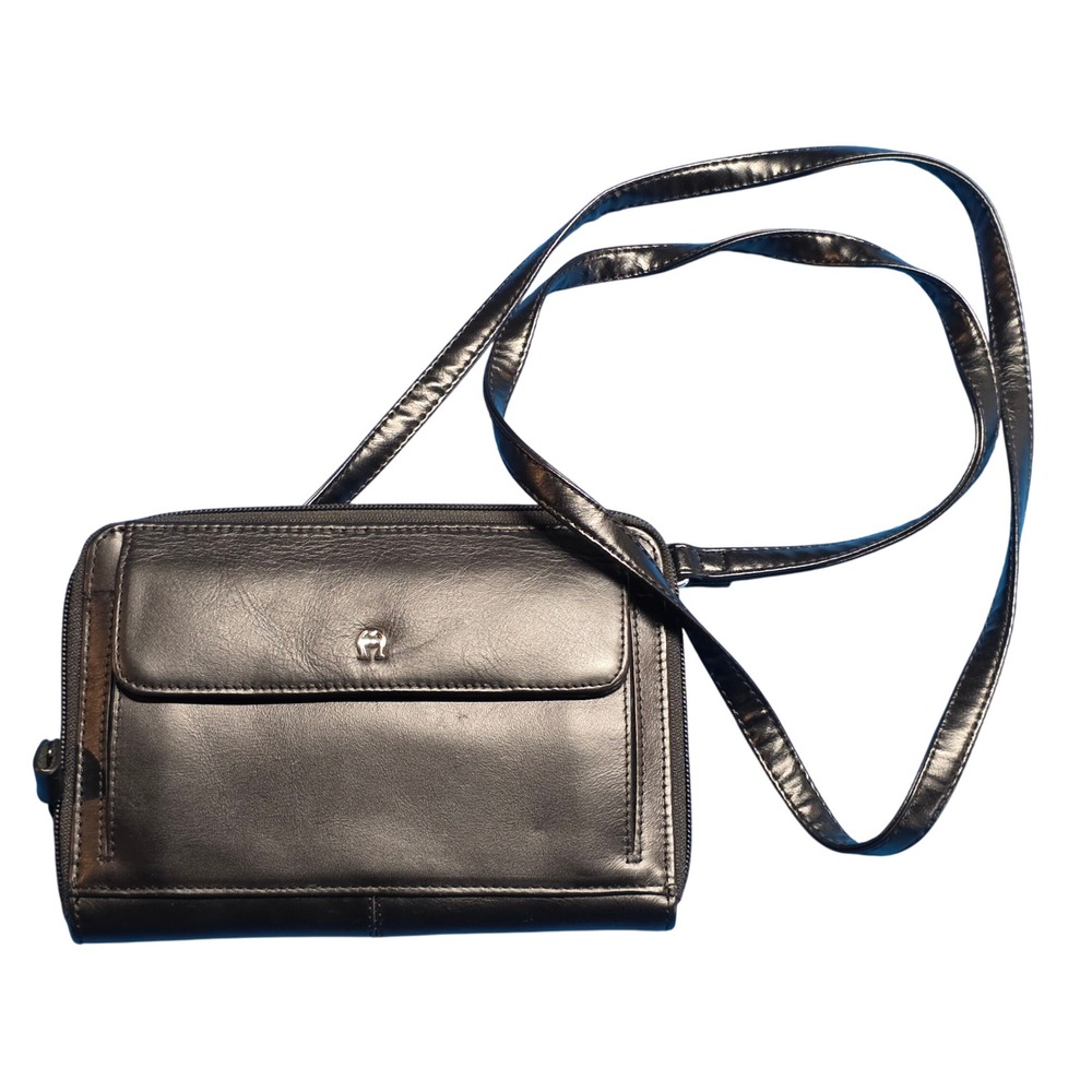 Vintage‎ Y2K Etienne Aigner Leather Crossbody Black Sleek Classic